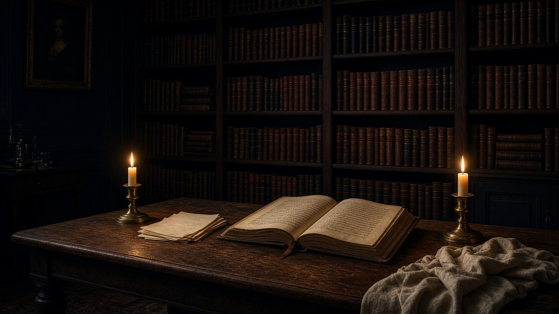 Candlelit private law library