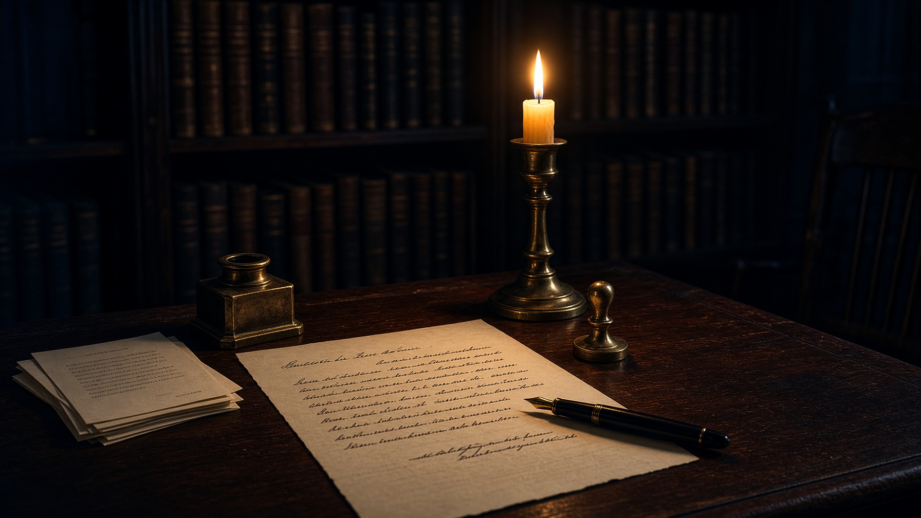 A letter prepared at a private writing desk